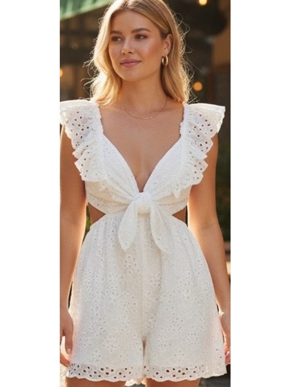 Luxxel White Eyelet Romper